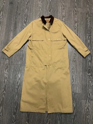 Womens Lauren Ralph Lauren Long Coat Equestrian Duster Barn Chore Trench Size M - Image 1 of 4