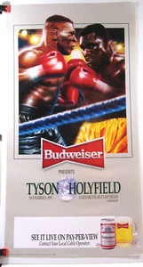 Vintage Holyfield vs Tyson Heavyweight Boxing 1991 Fight Postponed Bud Poster - Picture 1 of 6