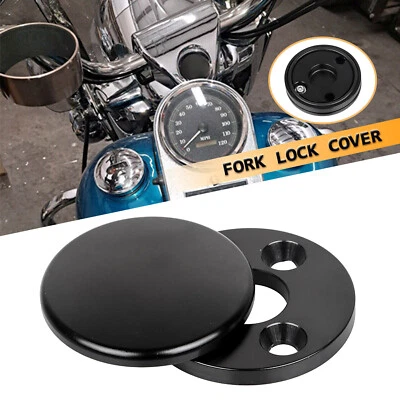 Cubierta de bloqueo de horquilla superior negra apta para Harley Road King Police FLHP FLHR EFI FLHRI Foto 1 de 4