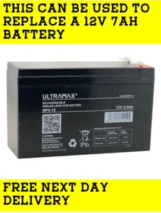 ULTRAMAX 12V 7AH HEAVY DUTY DEEP CYCLE Rechargeable 12V 5AH ALARM PANEL BATTERY - Picture 1 of 7