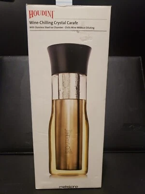 METROKANE Houdini Jarra de Cristal para Enfriar Vino 750 ml Cámara de Hielo de Acero Inoxidable Foto 1 de 4