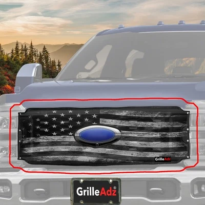 GrilleAdz® 2024 2025 FORD SUPER DUTY Narrow Tactical FLAG Bug Screen 902-41 - Image 1 of 4