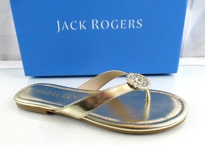 Chanclas Jack Rogers Rowan Tanga Punta Sandalia Rondelle Adorno Platino Talla 7.5 Foto 1 de 4