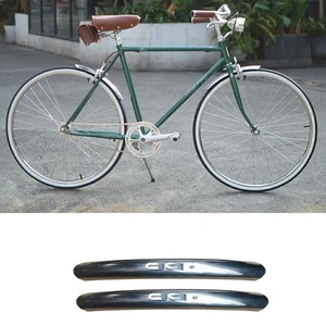 2X Retro Fahrrad Vordere hinten Kotflügel 700c 27 '' Edelstahl Rennrad Kotflügel - Bild 1 von 6