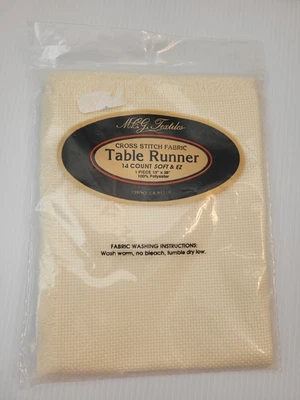 Corredor de mesa de tela punto de cruz textiles MCG 14 unidades 13 x 38 flecos de avena Foto 1 de 4