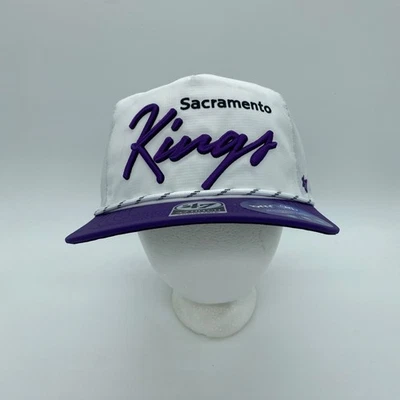 '47 Marca Hitch Sacramento Kings NBA Cuerda Snapback Gorra Gorra Blanca Ajustable Foto 1 de 4
