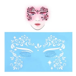 Juego de 7 plantillas de pintura facial reutilizables plantilla de pintura corporal maquillaje facial en muy buen estado - Imagen 1 de 24