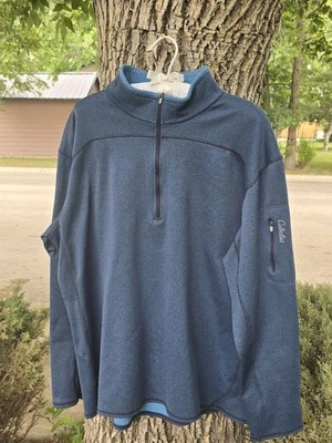 Cabelas Mens 1/2 Zip Blue Pullover - Image 1 of 4
