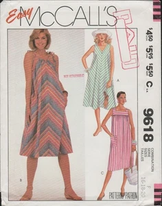Vestido de casa McCall's 9618 talla 16 18 20 fácil sin cortar - Imagen 1 de 6