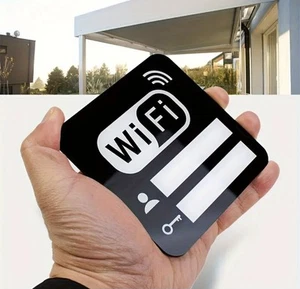 Letrero de contraseña moderno acrílico Wifi 10x10 cm tienda negocio negro club pub bar cafetería - Imagen 1 de 6
