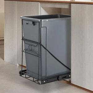 Pull Out Trash Can, Stainless Steel Kitchen Adjustable Trash Slide Out Shelf,... - Bild 1 von 5