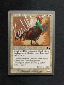 MTG Magic the Gathering x1 Mesa Chicken Signed Card Unglued Kev Walker - Imagen 1 de 2