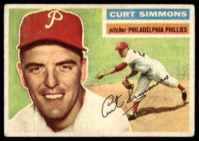1956 Topps Curt Simmons Philadelphia Phillies #290 Foto 1 de 2