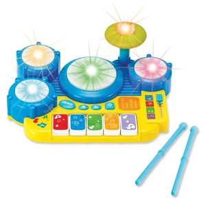 Collections Etc Boppin' Beats Colorful Drum Set and 5-Note Keyboard Toy - Picture 1 of 3