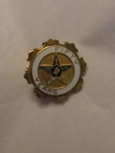 Vintage 1/10 10 Kt Multicolored Star 50 Years Service Pin - Picture 1 of 5