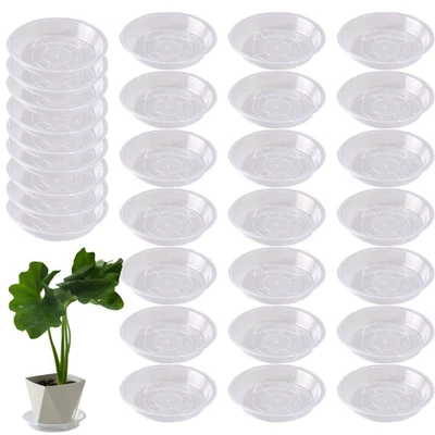 Прозрачное блюдце для растений 6 дюймов подносы для растений пластиковые круглые капельницы упаковка 30 шт. - Изображение 1 из 4