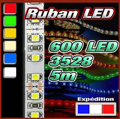 Ruban LED 3528 120 LED/m 600 LED 5m Blanc, Blanc Chaud, Rouge, Bleu, Vert, Jaune • 24.86€
