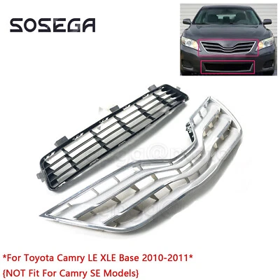 Parachoques delantero parrilla superior e inferior para Toyota Camry LE XLE Base 2010-2011 Foto 1 de 4