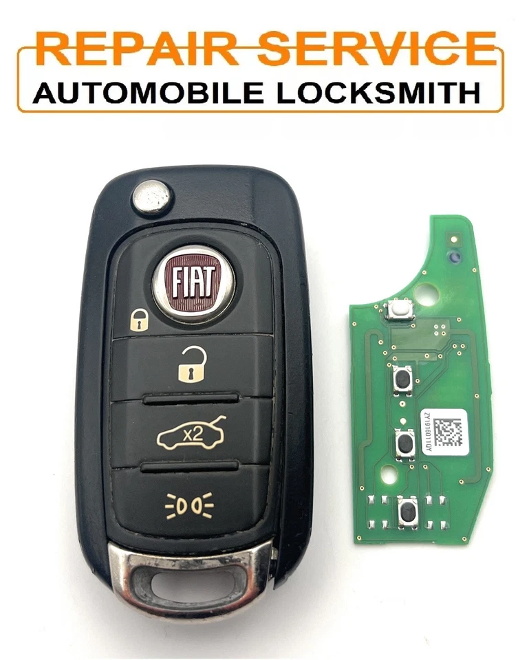 AUTOMOBILE LOCKSMITH Repair Service for Fiat 500L 500X 4 Button Remote Key Fob Switches Replacement