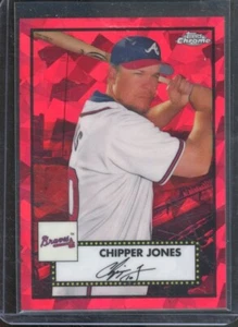 2021 Topps Chrome Platinum Anniversary CHIPPER JONES #680 Red Atomic /100 Braves - Picture 1 of 2