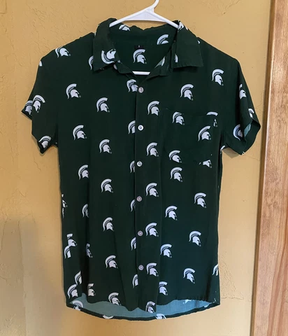 Michigan State Spartan Women’s Blouse Shirt Size Small Cover