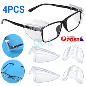 4X Eye Goggles Side Shields Clear Safety Glasses Protection Universal Flexible - Picture 1 of 9