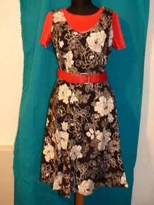 Juniors Scarlett Brand Black/White Floral Sleeveless Dress Sz 9/10 - Picture 1 of 2