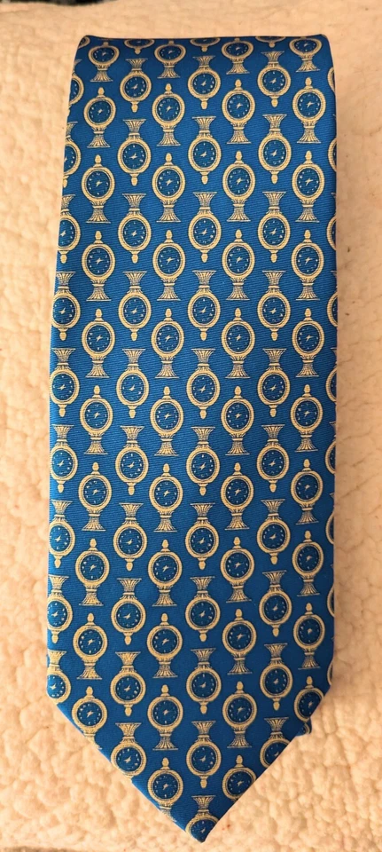 Fox & Chave (Museo del Tránsito de Nueva York) azul/dorado relojes o caras de reloj corbata de seda Foto 1 de 4