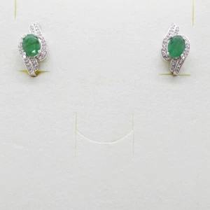 Smaragd Cubic Zirkonia Ohrringe 925 Silber 585 Weißgold vergoldet - Bild 1 von 4