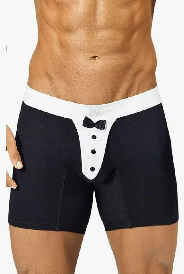Boxer de esmoquin PPU para hombre negro blanco mediano Foto 1 de 4