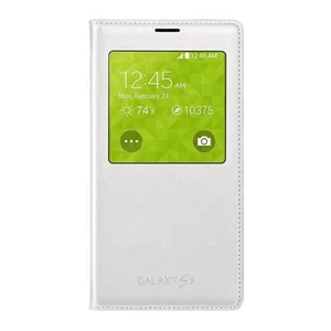 Samsung S-View Flip Cover For Galaxy S5 White Id Chip Case Folio Front Window - Picture 1 of 3