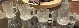 Vintage Flintstones McDonald’s 1993 Glass Mugs Set Of 4 Complete Set RocDonald's - Picture 1 of 6