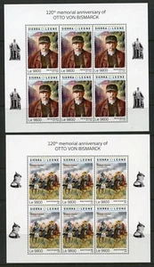 Sierra Leona 2018 120th Conmemorativo Anniversary Of Otto Von Bismarck Hoja Set - Imagen 1 de 2