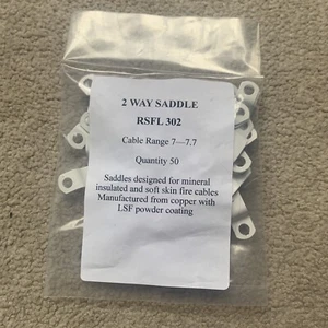 2 Way Saddle RSFL 302 Clips WHITE Copper With LSF Powder Coating 50 PCs Per Bag - Picture 1 of 2