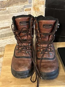 Timberland Brown Leather Waterproof Boots Polartech 200 series- Size Men's 9M - Picture 1 of 8