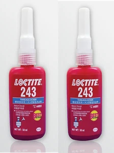 2 X LOCTITE 243 MEDIUM STRENGTH THREADLOCK 50ML ADHESIVE AVOID FAKE PRODUCT - Picture 1 of 5