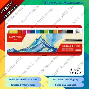 Caran D'Ache Classic Gouache Studio Paint - Metal Box Set of 15 - Brand New - Picture 1 of 2