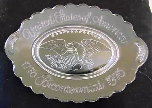 Piatto ovale bicentenario Avon vetro trasparente Stati Uniti d'America 1776-1976 - Foto 1 di 4