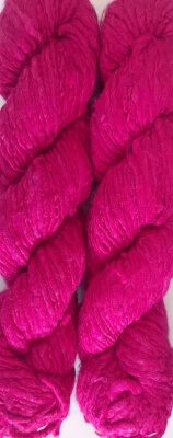 100 Grams Himalaya Recycled Violet-Red Soft Sari Silk Yarn Knit Woven 1 Skein - Image 1 of 2