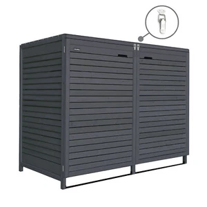 Mülltonnenverkleidung für 2 Tonnen bis 240L mit Rückwand anthrazit Mod.ADRIA24 - Bild 1 von 7
