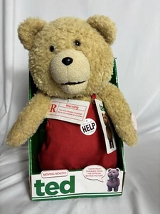 Ted Film 16 Zoll sprechender Bär in roter Schürze R-Rated beweglicher Mund 5 Sätze NEU - Bild 1 von 7
