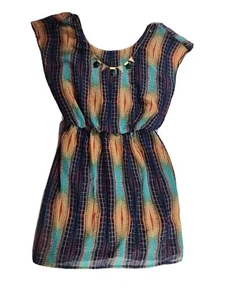 City Triangles Navy Blue Jade Blouson Dress w/ Removable Necklace SMALL NWT NEW - Picture 1 of 10
