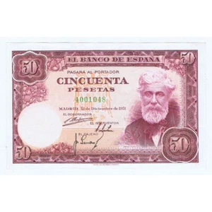 ESPAÑA BILLETE 50 PESETAS 1951 SIN CIRCULAR SIN SERIE 4001048 - Picture 1 of 2