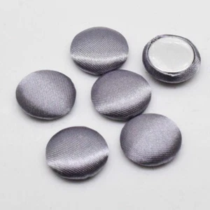 100pcs/lot Satin Fabric Covered Buttons 15mm Round Flat Backs Button Sewing Craf - Picture 1 of 16