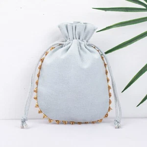 100 Pcs Cotton Storage Bag Handmade Drawstring Jewelry Wedding Gift Pouch 3x4" - Picture 1 of 6