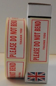 Do Not Bend Labels, Please Do Not Bend stickers 1000 On A Roll 85mm x 34mm - Picture 1 of 6