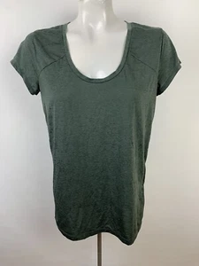 ZELLA Womens Sz M Gray Short Sleeve Yoga Athletic Top Lightweight Polyester - Picture 1 of 4