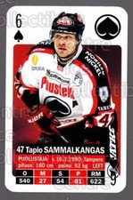 2013-14 Finnish SM LIIGA Playing Card #45 Tapio Sammalkangas
