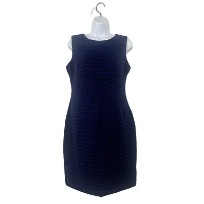 Vestido Vaina Dana Buchman Para Mujer Informal Rayas Cuello Redondo Sin Mangas Talla 10 Foto 1 de 4