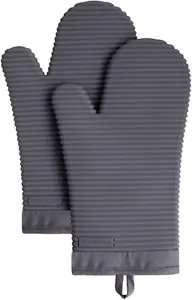 "KitchenAid Set Costume Forno Morbido Silicone A Coste Grigio Antracite 2 Pz, 7,5""x13" - Foto 1 di 6